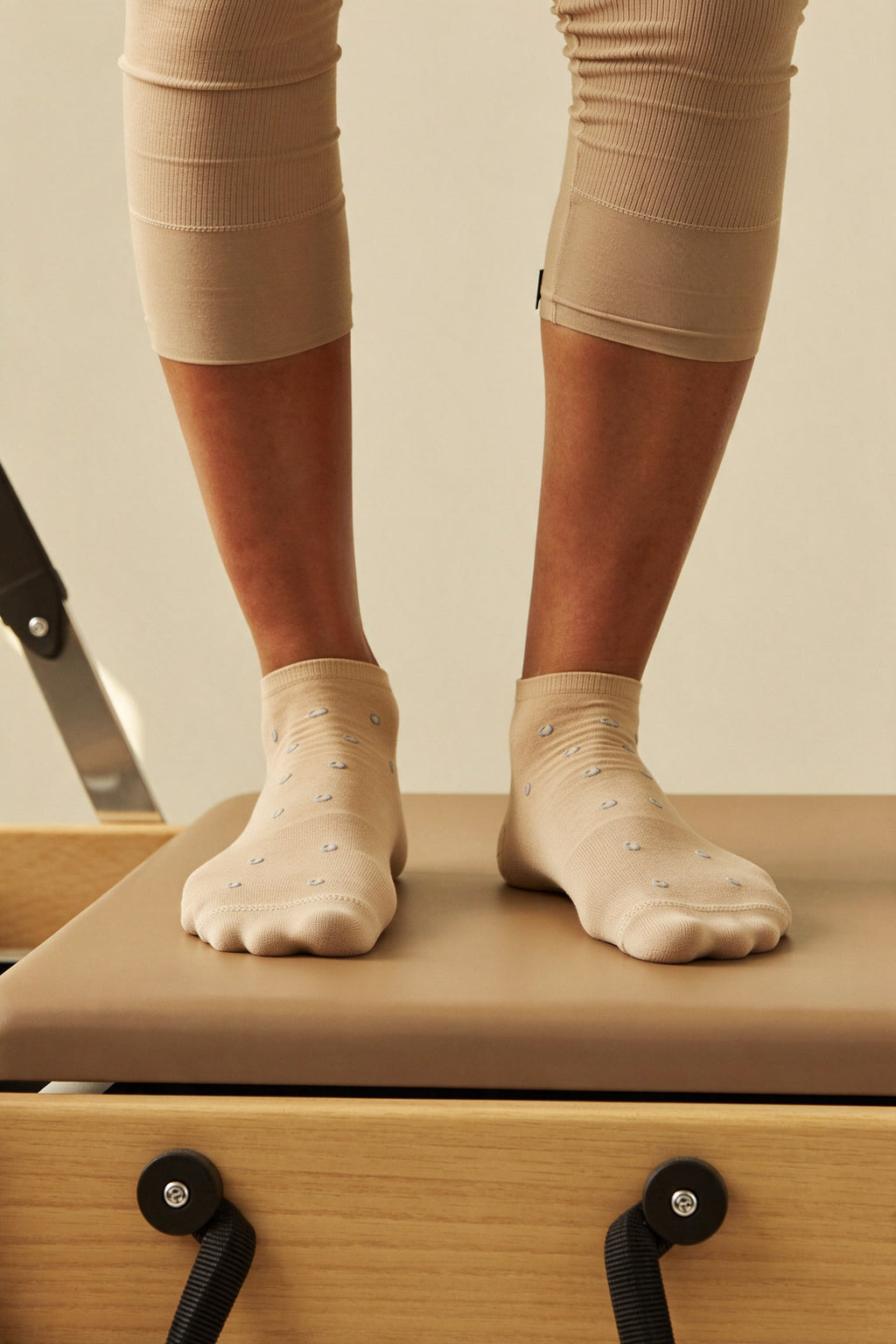 Chaussettes Pilates antidérapantes · lot de 2 · Sable