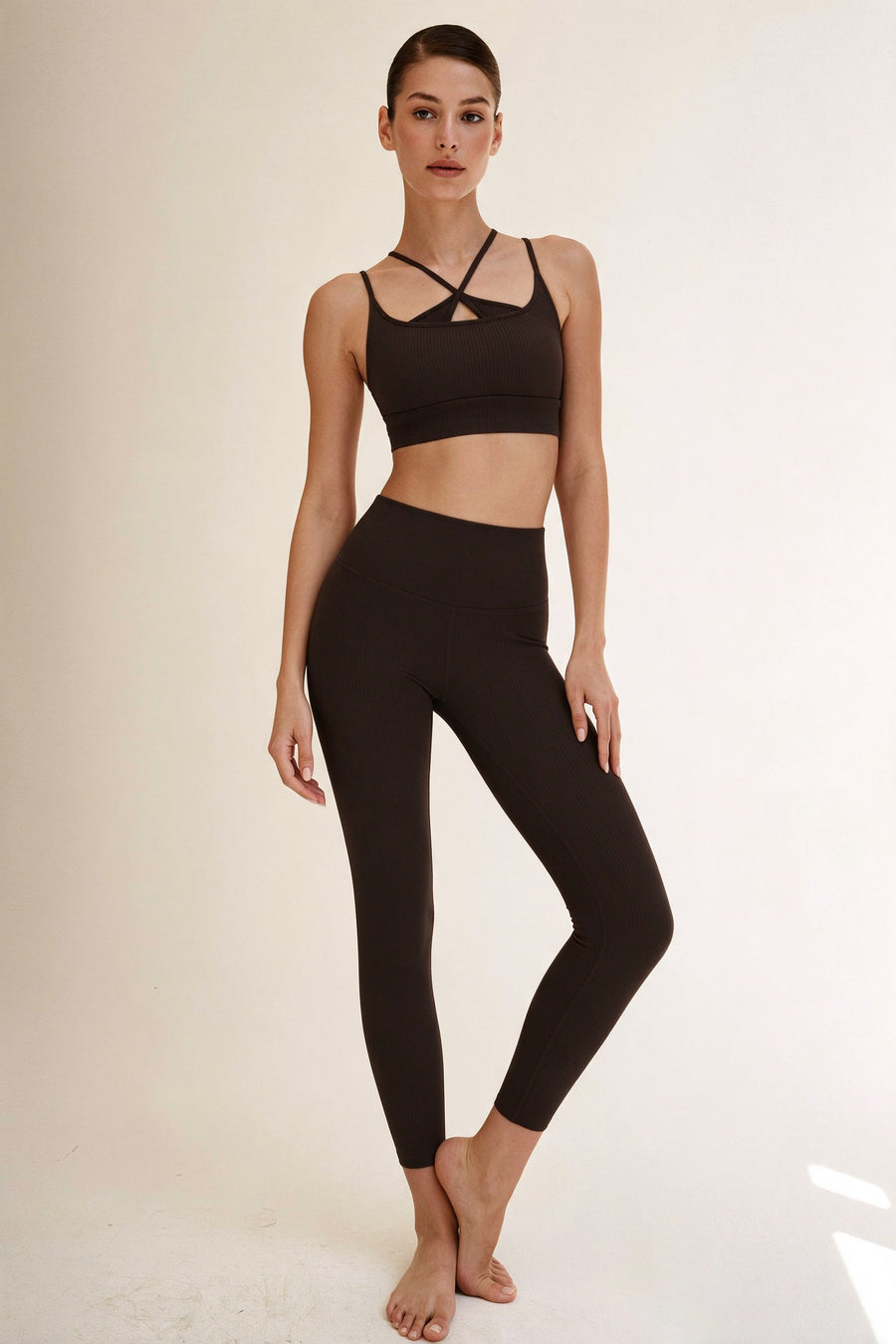 Legging Galbe taille haute · Ébène