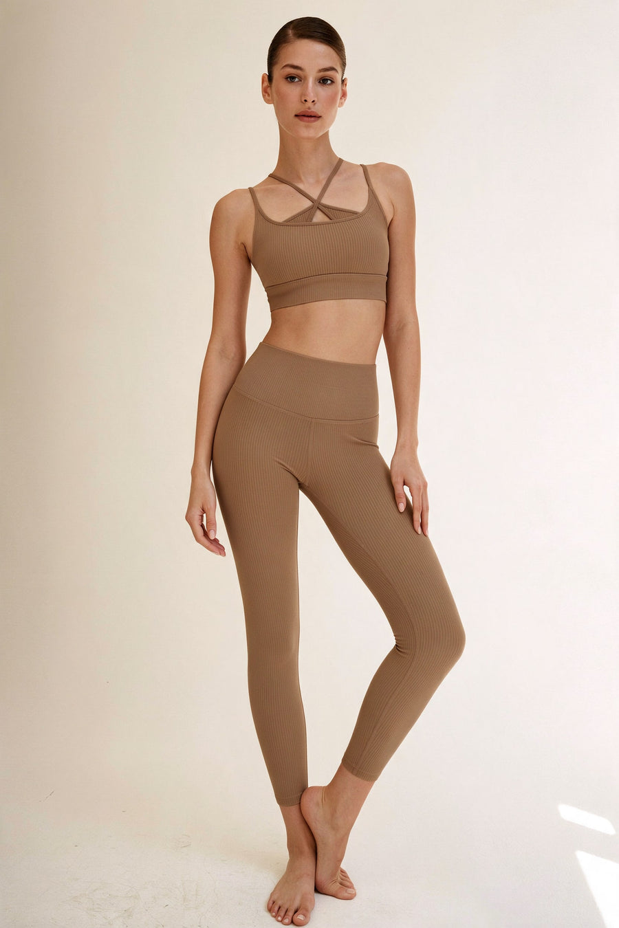 Legging Galbe taille haute · Noisette